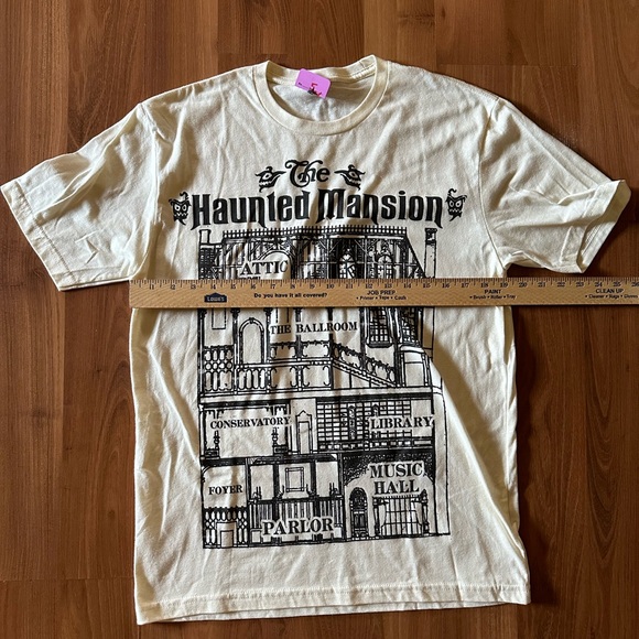 NWT Disney Haunted Mansion Blueprint T-Shirt size medium Hot Topic Halloween 🎃 - Picture 4 of 6